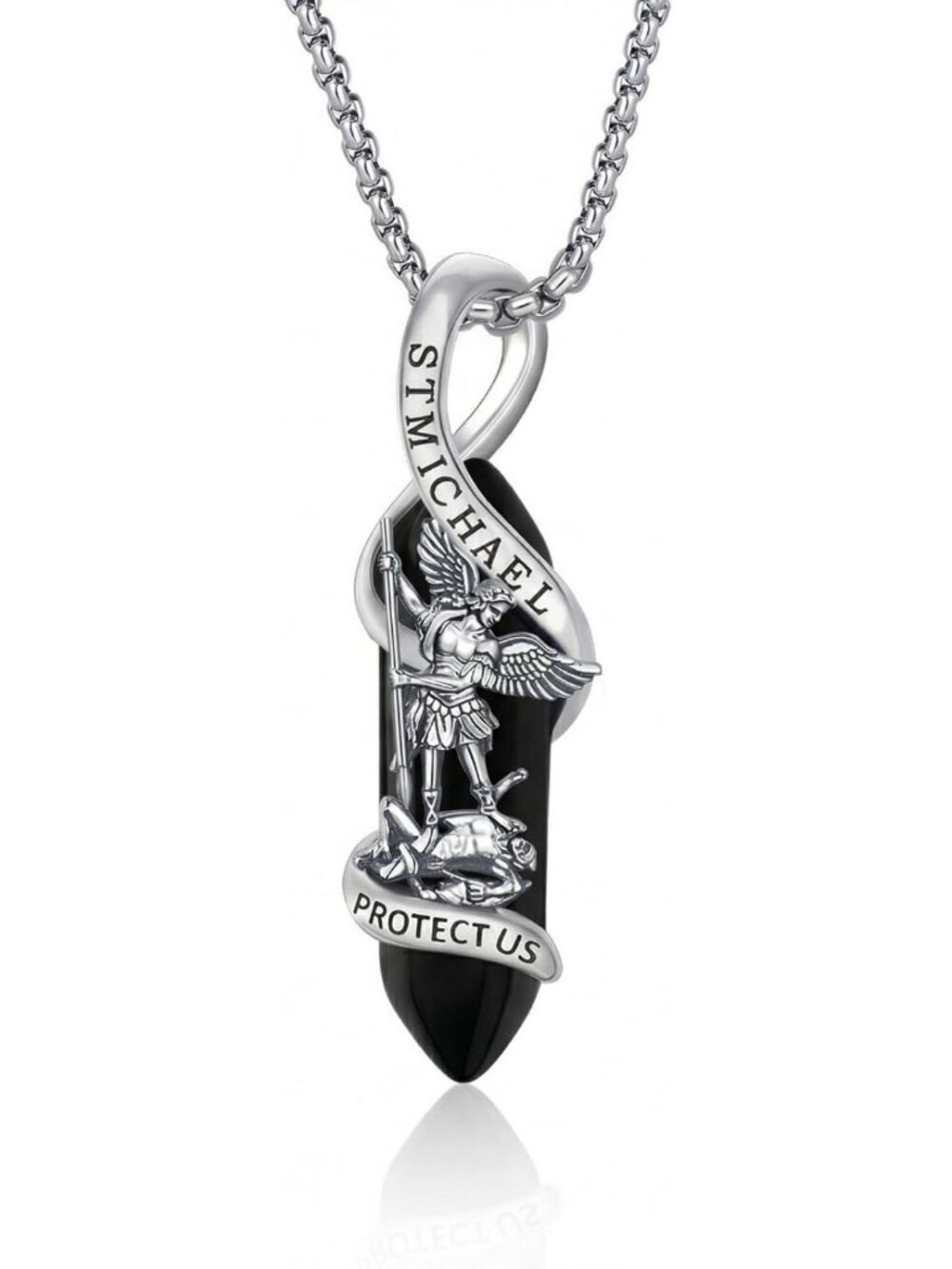 925 Sterling Silver Crystal Medal Necklace - Elegant Religious Gift for Her